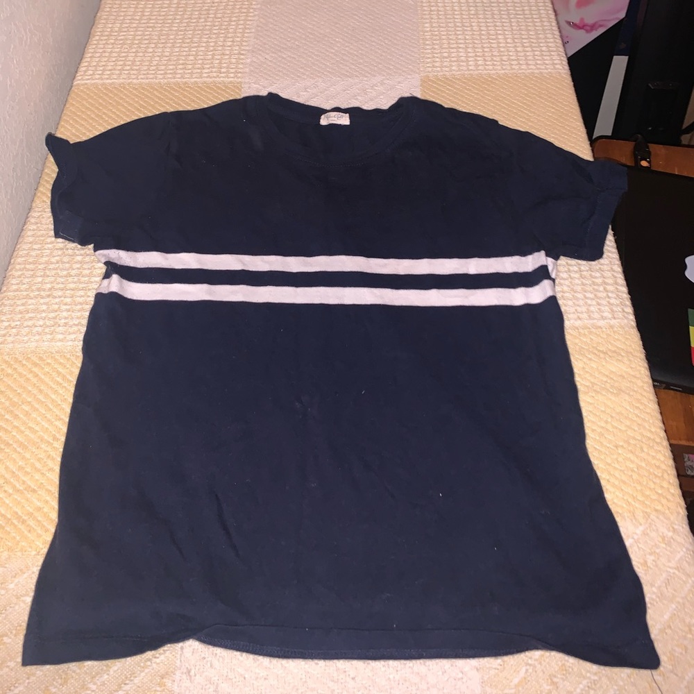 Navy blue striped top